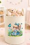 Blue Ribbon Girl Printed Toy Basket 50X40 cm Baby and Children's Room Cream Felt Organizer Basket