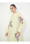Yellow Floral Print A-Line Jalabiya