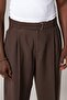 Double Pleated Summer Modal Fabric Wide Leg Baggy Pants with Belted Waist - 7