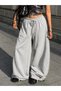 Women's Black&Gray Comfortable Fit Casual Wide Leg Stylish Sweatpants - 4
