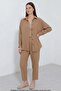 Women's Oversize Viscose Camel Set - 2