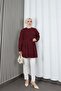 Hakim Collar Pleated Detailed Buttoned Tunic Claret Red Hnt2127 - 4