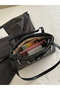 Black Shoulder Bag with Belt Detail - 5
