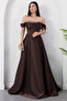 Strpalez Collar Satin Dress with Stones on the Chest Etk1208 - 3