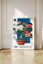 Flowering Bonsai Azalea Potted Painting Retro – Botanical Illustration Art Poster – White Framed