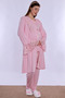Maternity Pajama Set with Nursing Features and Robe Effortt - Pink - 6