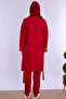 Comfortable Cut Maternity Pajama Set with Hijab and Nursing Features Effortt - Cherry - 4