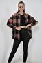 Women's Oversize Plaid Patterned Cotton A.Powder Shirt - 2