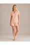 Patterned Short Sleeve Women's Pajama Set with Shorts 2150