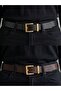 100% Genuine Leather Set of 2 Women's Belt with Buckle 2.8 cm Jean Belt Pants Belt - 5
