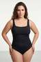 Women's Black Drawstring Detailed Oversized Swimsuit