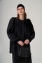 3011 Ruffled Collar Shirt with Ruffle Detail Black