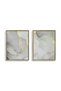 Gold Marble Set of 2 Abstract Wall Art | Framed Canvas Print with Gold Foil Embossed | Luxury Modern Decor for Living Room, Bedroom, Office & Gift - 2