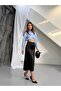 Women's Black Zippered Satin Skirt - 6