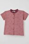 Baby Girl Pajama Set with Apple Pattern and Front Buttons, 4 Months - 1 Year Old, Dried Rose - 6