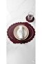 2 Pieces of Double-Sided Usable Faux Leather Embroidered American Service Plate Mat and Coaster - 2