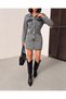 Kar Si̇yah Black Denim/Jeans Dress with Zippered Back Belt and Leather Details - 2