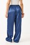 Women's satin loose cut loose elastic waist pants petrol blue - 5