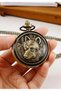 Special Edition Wolf-Themed Pocket Watch with Chain, Vintage Retro Antique Design, Quartz Watch with Chain, Wolf Figured Collectible Accessory, Premium Gift, Nostalgic Luxury Series