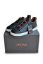 ZEGNA BLACK DEERSKIN TRIPLE STITCH MENS SNEAKERS
