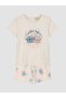 Rmz Gi̇yi̇m Farkiyla Popular Cartoon Hero Themed Printed Girls' Shorts Pajama Set