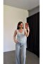 Ribbed Lace Basic Athlete Top Blue