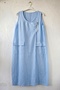 Light Blue Pool Collar Sleeveless Zippered Double Flap Pockets Casual 100% Linen Woven Dress 110 55 - 6