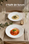 2-Piece Porcelain Pasta Plate Salad Presentation Bowl 28 cm - 5