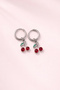 Silver Cherry Figured Hoop Earrings Women's Dangle Earrings - 3