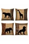 Natural African Animals Patterned 4-Piece Throw Pillow Cover Set - 3