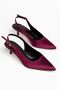 Nida Women's Burgundy Satin Thin Heeled Casual Shoes