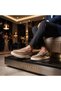 Beige Arka Gold Plate Suede Loafer - 7