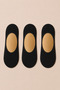 3 Pairs of Seamless Silicone Women's Combed Cotton Ballerina Socks