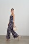 Geometric Patterned Strapless Cotton Jumpsuit - 3