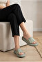 Lorvis Women's Slippers with Flat Soles and Heart Pins in Leather