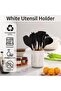 LATCHHOOK White Utensil Holder for Countertop, Glossy Ceramic Utensil Crock, 4.5×6.4 IN - 3