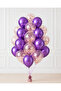 Chrome Purple Transparent Rose Gold Sequin Themed Balloon Bundle 20 Pieces