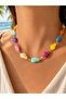 Axora Multicolor Gold Beaded Summer Time Necklace