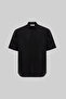 Men's Short Sleeve Oversize Linen Shirt Black