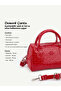 Patterned Red Patent Leather Shk184 Faux Leather, Single Compartment with Zipper, Strap, Hand, Arm and Shoulder Bag - 5
