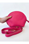 Half Moon Shaped Leather Handbag - Zippered Cosmetic Organizer - 3