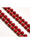 Laser Coral Beads 66 Pieces 6mm Red Bead String with Silver Spacer Accents 28g - 2