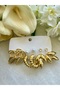 Gold Six-Leaf Bowknot Pearl Antiallergic Non-Tarnish Earrings - 4