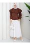 Women's Hijab Ruffled Flounce Detailed Long Sleeve Shirt Blouse - 3