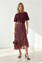 Women's Burgundy Modal Buttoned Blouse with Stitching Detail at the Waist Blz-19003373 - 2