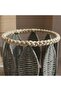 Havana Leaf Iron Frame Rope Basket 28x25cm -grey - 2