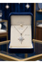 316L Steel Silver Zircon Stone Pole Star Model Necklace - 4