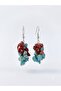 Natural Stone Dangle Earrings Coral and Turquoise Natural Stone Earrings