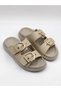 Stylish Comfortable Fit Women's Slippers with Wide Double Gold Buckles Anatomical Comfortable Sole New Season - 3
