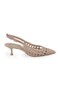 Women's Knitted Heeled Shoes Pointed Toe Short Goblet Heel Slingback Stylish Comfortable Tpu Sole L085.K265 - 2